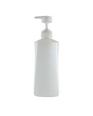 white shampoo bottle isolated on white.