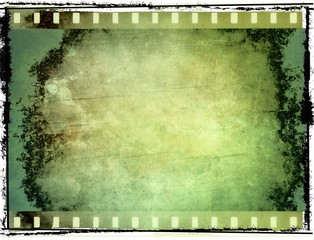 Vintage green film strip frame