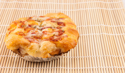 pie on the background bamboo