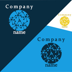 Logo symbol of DNA molecule for business.