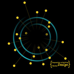 Abstract DNA molecule on the black background.