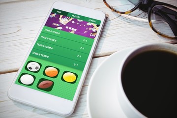 Composite image of gambling app screen