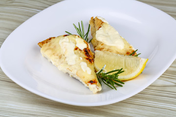 Baked perch fillet