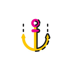 Color line icon for flat design. Anchor