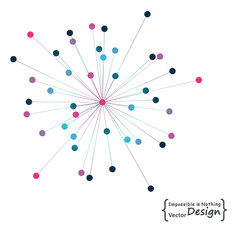 Abstract DNA molecule structure, atoms and particles,