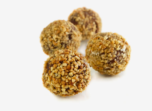 kind of donuts,munchkins donuts on white background