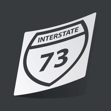 Monochrome Interstate 73 sticker