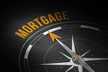 Mortgage against black wall background