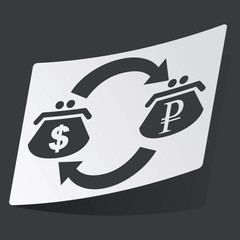 Monochrome dollar ruble exchange sticker