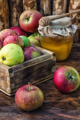 harvest of ripe apples and honey to the Church celebration of the apple feast day