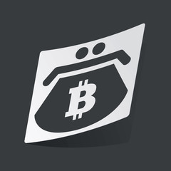 Monochrome bitcoin purse sticker