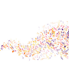 Vector Illustration of an Abstract Background with Colorful Music Notes