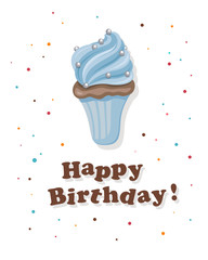 Vector Illustration of a Happy Birthday Greeting Card