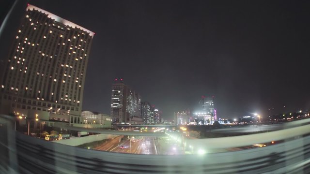 View of Tokyo via the automated guideway transit system (AGT) called the Yurikamome