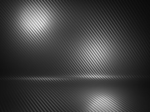  panel with carbon fiber texture. nobody around, dark background with spot lights.