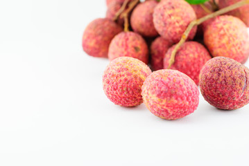 Red Litchi fruit isolated