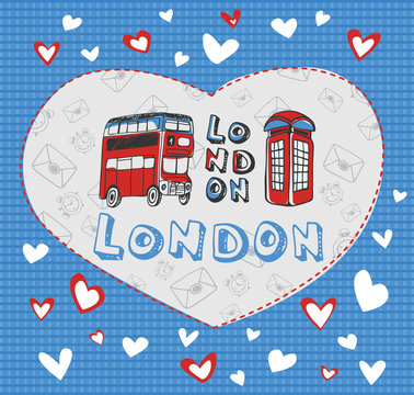 Postcard on the theme of London.