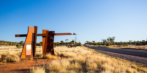 Red Centre Way Road Sign