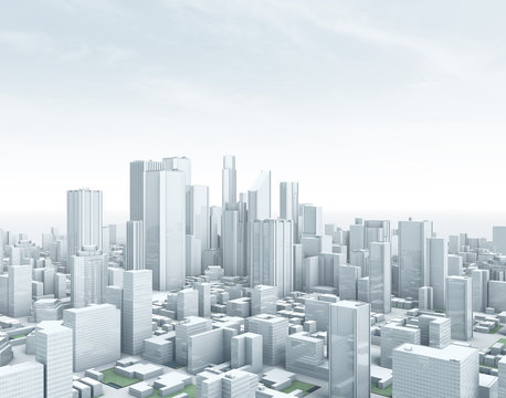 Smart City: Panorama – Wolkenkratzer Skyline