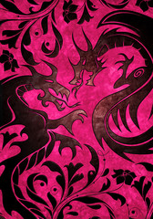 Fototapeta premium Lucha de dragones