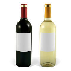 Set of vector wine bottles. Illustration contains gradient meshes.