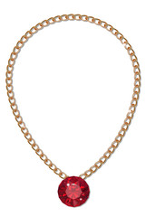 Gold chain with gemstone