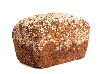  Fresh whole grain bread isolated background
