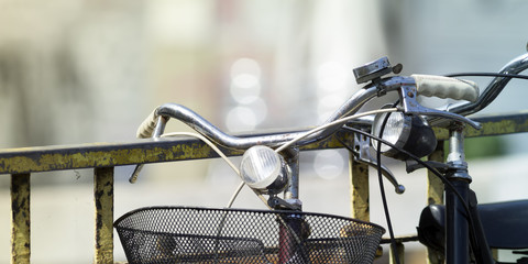 Some bikes in the city, detail photo