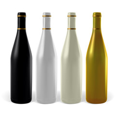 Multi-colored wine bottles. Illustration contains gradient meshes.