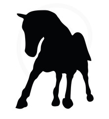 horse silhouette in running pose