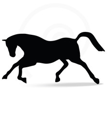 horse silhouette in running pose