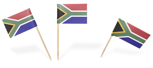 Various cocktail flags of South Africa isolated on white.(series