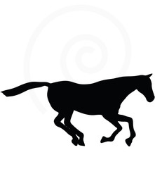 horse silhouette in gallop pose