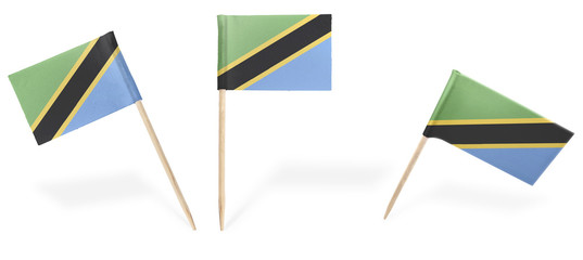 Various cocktail flags of Tanzania isolated on white.(series)