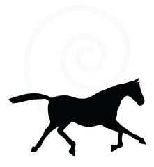 horse silhouette in fast trot pose
