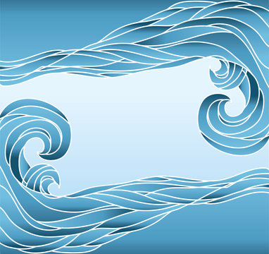 Abstract waves.Vector blue background
