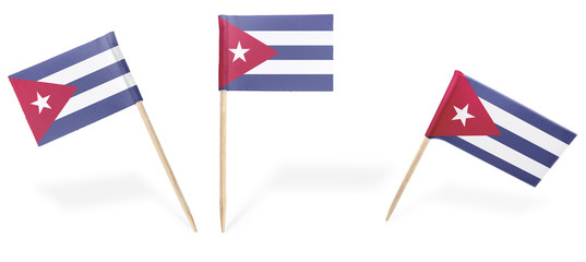 Various cocktail flags of Cuba isolated on white.(series)