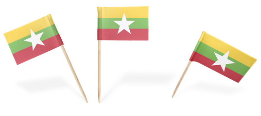 Various cocktail flags of Burma isolated on white.(series)