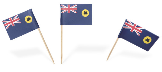 Various cocktail flags of Western Australia isolated on white.(s