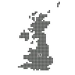 Black Vector Map of UK.