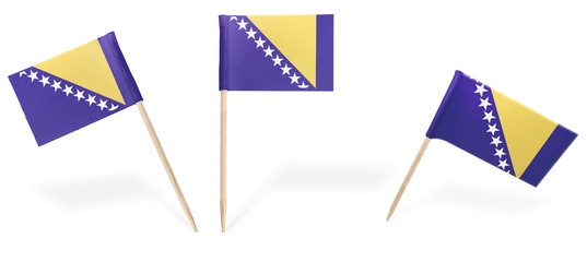 Various cocktail flags of Bosnia and Herzegovina isolated on whi