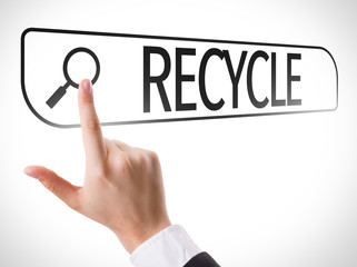 Recycle written in search bar on virtual screen