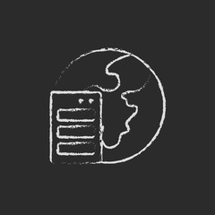 Global map drawn in chalk