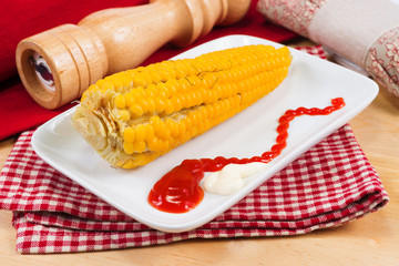 corn cob boiled