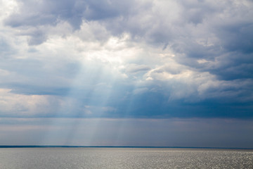 A ray of sun coming out from behind the clouds