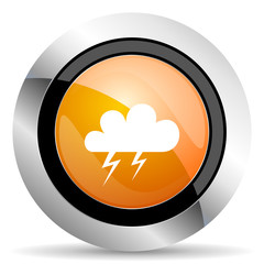 storm orange icon waether forecast sign
