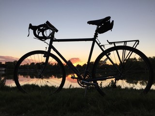 Fototapeta na wymiar Bike with Colorado Flag Reflection