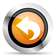 back orange icon arrow sign