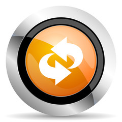rotation orange icon refresh sign