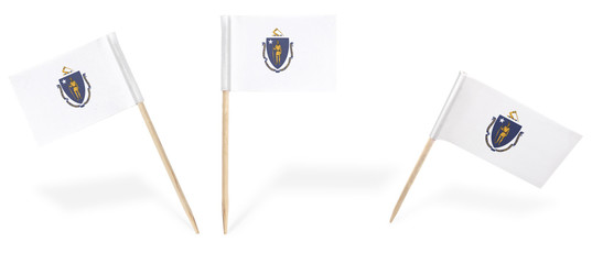 Various cocktail flags of Massachusetts isolated on white.(serie